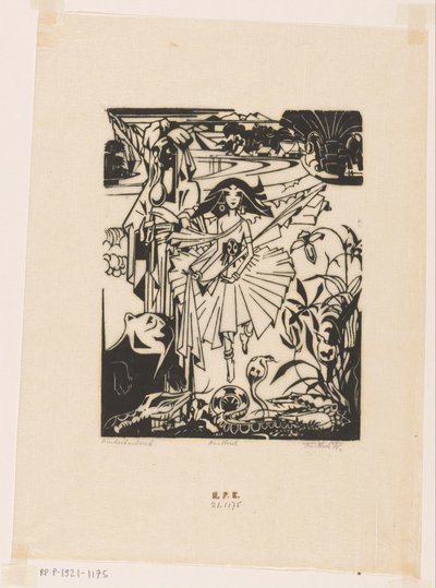 Hindoedanseres (original titel på objektet) af Johannes Frederik Engelbert ten Klooster (signed by artist)