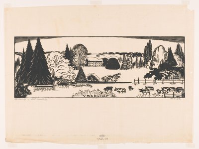 Landskab i Sydlimburg (original titel på objektet) Vroenhof (titel på objekt) af Johannes Frederik Engelbert ten Klooster (signed by artist)