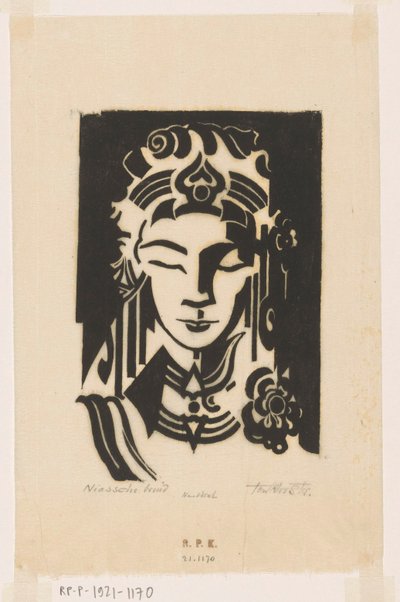 Niassche bruid (original titel på objekt) af Johannes Frederik Engelbert ten Klooster (signed by artist)