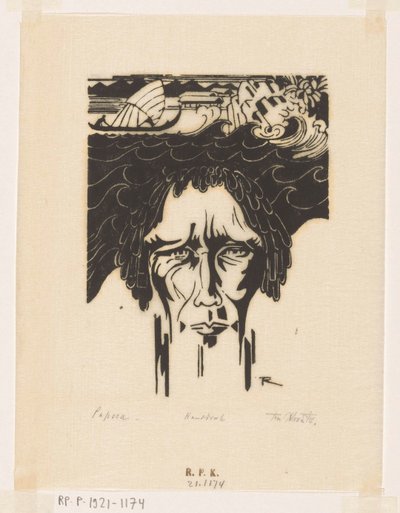 Papoea (original titel på objektet) af Johannes Frederik Engelbert ten Klooster (signed by artist)