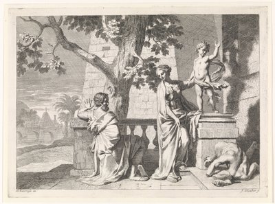 Kristus bryder en statue Bibelske, mytologiske og allegoriske fremstillinger (serietitel) af Johannes Glauber