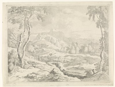Landskab med hyrder Landskaber efter Gaspar Poussin (serietitel) af Johannes Glauber