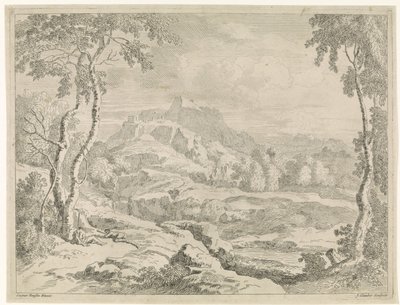 Landskab med hyrder Landskaber efter Gaspar Poussin (serietitel) af Johannes Glauber