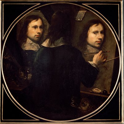 Selvportrætmaleri af Johannes Gumpp (1626-?) 1646 søn. 88,5x89 cm Firenze, Galleria degli Uffizi (kontorer) af Johannes Gumpp