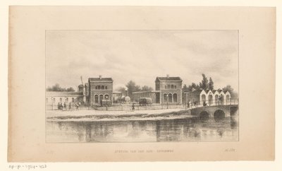 Rhijnspoorweg Station i Amsterdam Station van den Rijn-Spoorweg (titel på objekt) af Johannes Hilverdink (possibly)