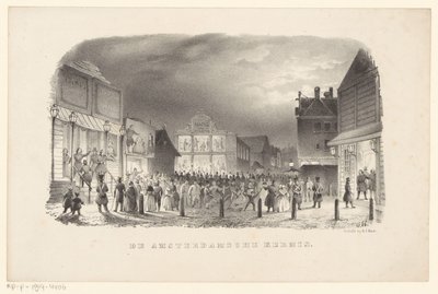 Messe på Botermarkt i Amsterdam Amsterdam Fair (titel på objekt) af Johannes Hilverdink