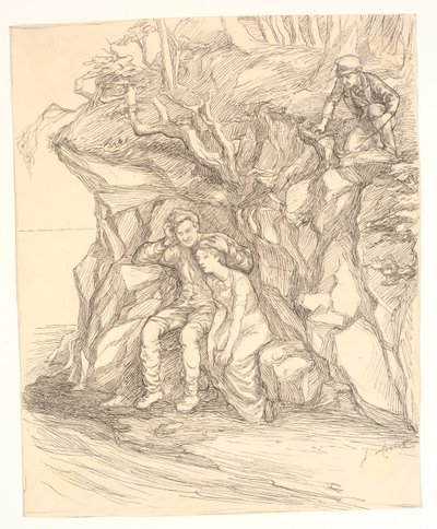 Illustration til Alfred Tennyson "Enoch Arden" af Johannes Holbek
