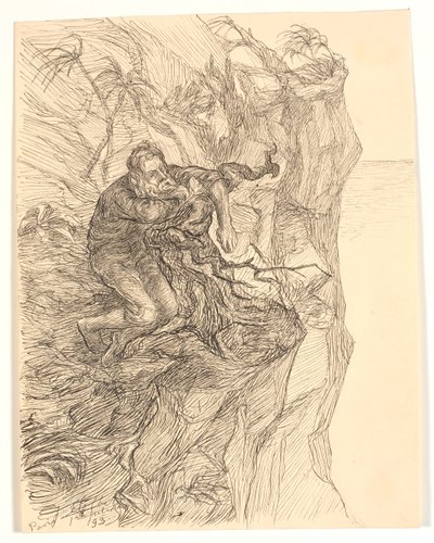 Illustration til Alfred Tennyson "Enoch Arden" af Johannes Holbek