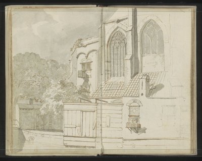 Bagsiden af ​​Nieuwe Kerk i Delft af Johannes Huibert Prins