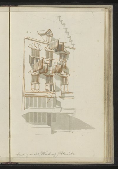 Facade af en bygning på Oudegracht i Utrecht af Johannes Huibert Prins