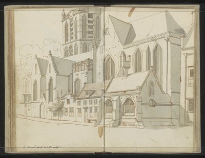 Højre facade af Jacobikerk i Utrecht af Johannes Huibert Prins