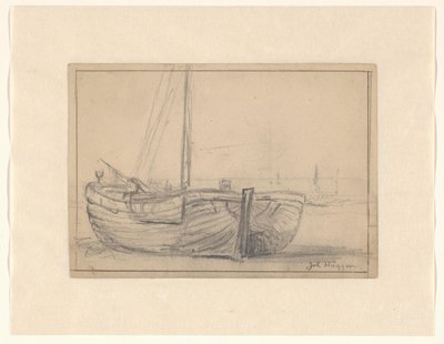 Bomschuit på stranden af Johannes Huygens (signed by artist)