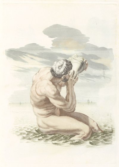 Triton blæser sin skal af Johannes Jacobsz van den Aveele (attributed to)