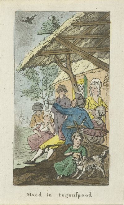 Figurer i ly, om natten Mod i modgang (titel på objekt) af Johannes Jelgerhuis