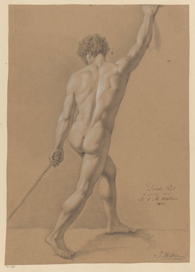 Stående nøgen mand, set bagfra (3. præmie 1812) af Johannes Joseph Maria Watrin