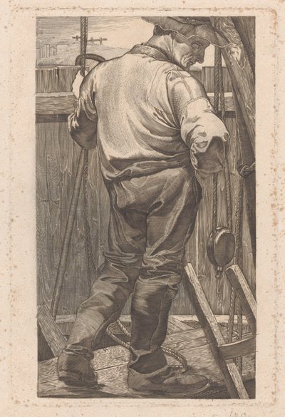 Arbejder ved et plankeværk af Johannes Josephus Aarts (signed by artist)