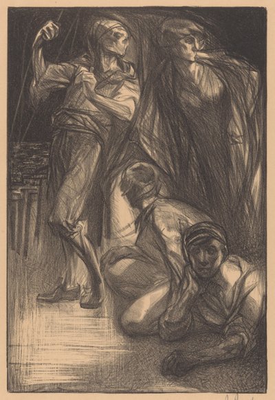 Død med to mænd og en kvinde af Johannes Josephus Aarts (signed by artist)