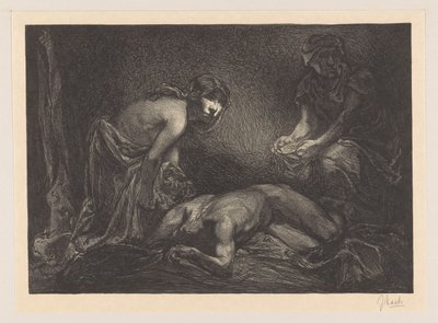 Judith og tjenestepige med hoved og krop af Holofernes af Johannes Josephus Aarts (signed by artist)