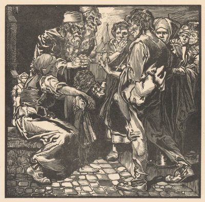 Mand mødte pengepose af Johannes Josephus Aarts (signed by artist)