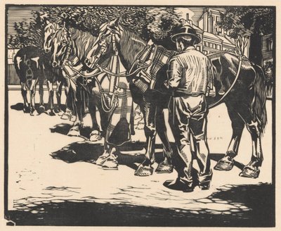 Ride heste på en firkant af Johannes Josephus Aarts (signed by artist)