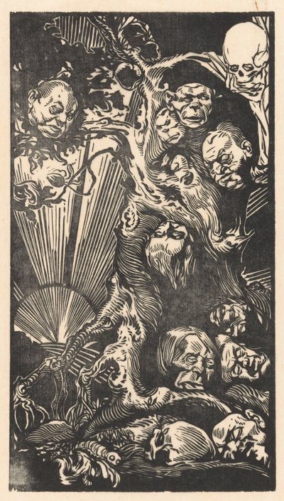 Træ med fantastiske hoveder af Johannes Josephus Aarts
