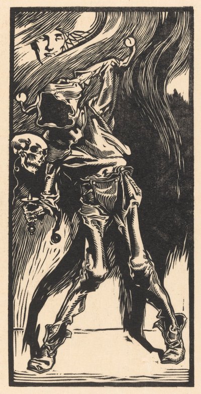 Døden som en harlekin, der spiller bilboquet af Johannes Josephus Aarts