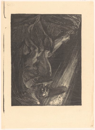 Faldet engel sidder på en sten af Johannes Josephus Aarts