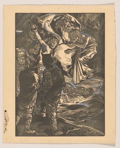 Macbeth og Banquo møder de tre hekse af Johannes Josephus Aarts