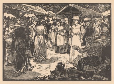 Markedsscene med mænd og kvinder af Johannes Josephus Aarts