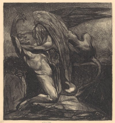 Sphinx med livløs mand af Johannes Josephus Aarts