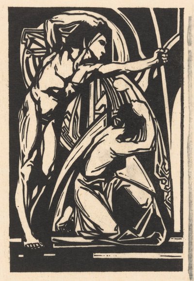 Stående mand og knælende kvinde af Johannes Josephus Aarts