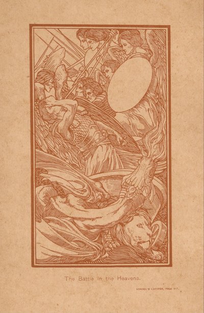 Strijd in the himmel The Battle in the Heavens (titel på objekt) af Johannes Josephus Aarts