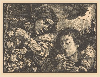 To kvinder ved en vinstok af Johannes Josephus Aarts