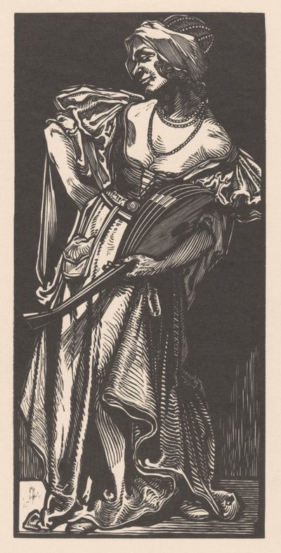 Kvinde med lut af Johannes Josephus Aarts