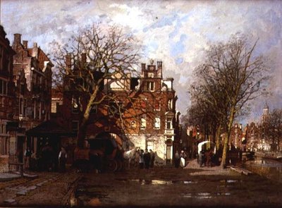 Capriccio Udsigt over byen af Johannes Karel Christian Klinkenberg