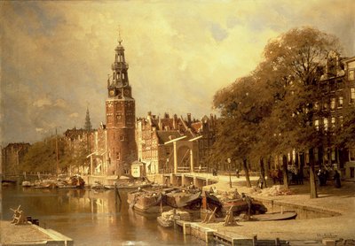 Udsigt over Kalk Market, Amsterdam af Johannes Karel Christian Klinkenberg