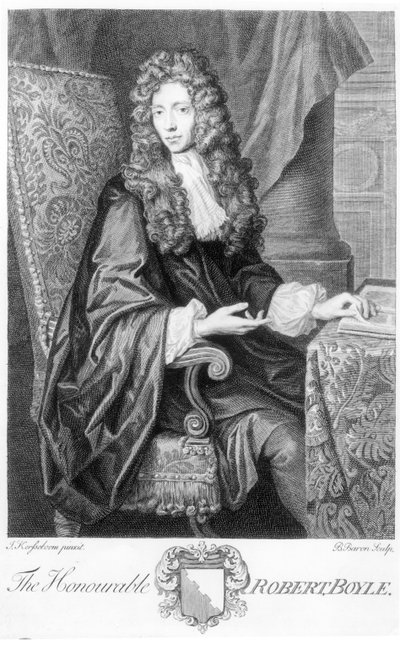 Den ærede Robert Boyle (1627-91) indgraveret af B. Baron af Johannes Kerseboom