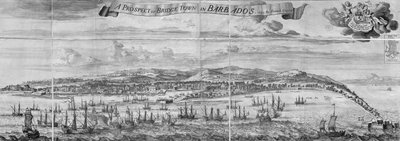 Udsigt til Bridge Town på Barbados af Johannes Kip