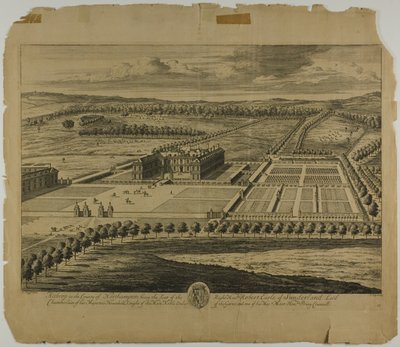 Althrop i County of Northampton, plade 27 fra Britannia Illustrata af Johannes Kip