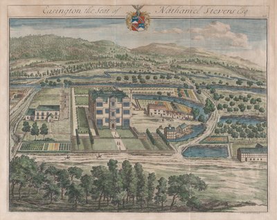 Easington, The Seat of Nathaniel Stevens, [1712] genudgivet 1768. af Johannes Kip