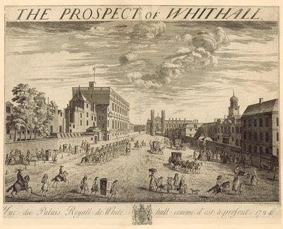 Planen af Whitehall, 1724 af Johannes Kip