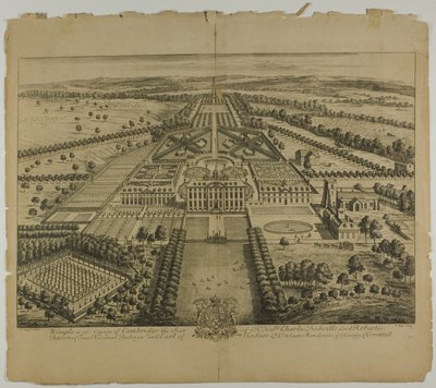 Wimple i County of Cambridge, plade 32 fra Britannia Illustrata af Johannes Kip