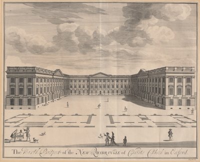The North Prospect of the New Quadrangle of Christ Church i Oxford af Johannes Kip after Leendert Knijff