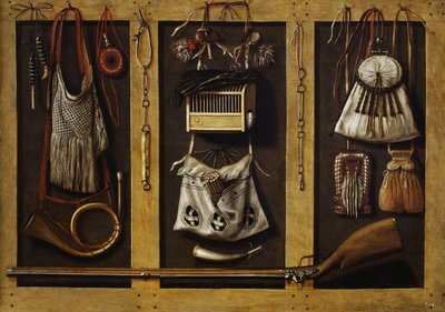Stilleben med jagtudstyr, ca. 1660. af Johannes, Leemans