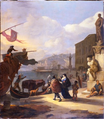 En Capriccio af en Middelhavshavn af Johannes Lingelbach