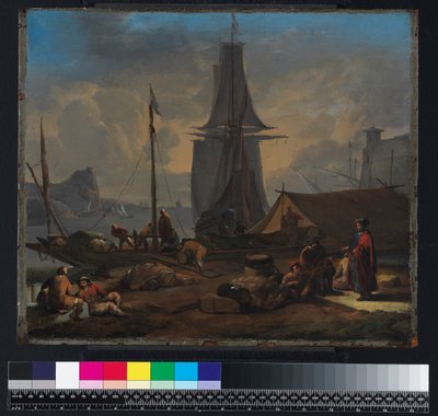 En havnescene, før 1674 af Johannes Lingelbach