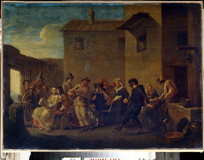 Karneval i Venedig (Karneval i Venedig). Maleri af Johannes Lingelbach af Johannes Lingelbach