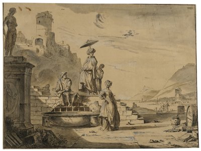 Havnescene af Johannes Lingelbach