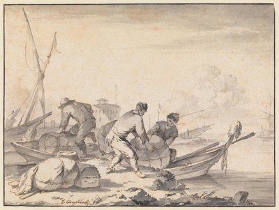 Italiensk havn af Johannes Lingelbach