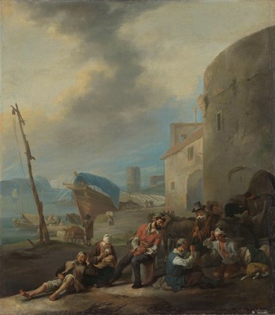 italiensk havn af Johannes Lingelbach